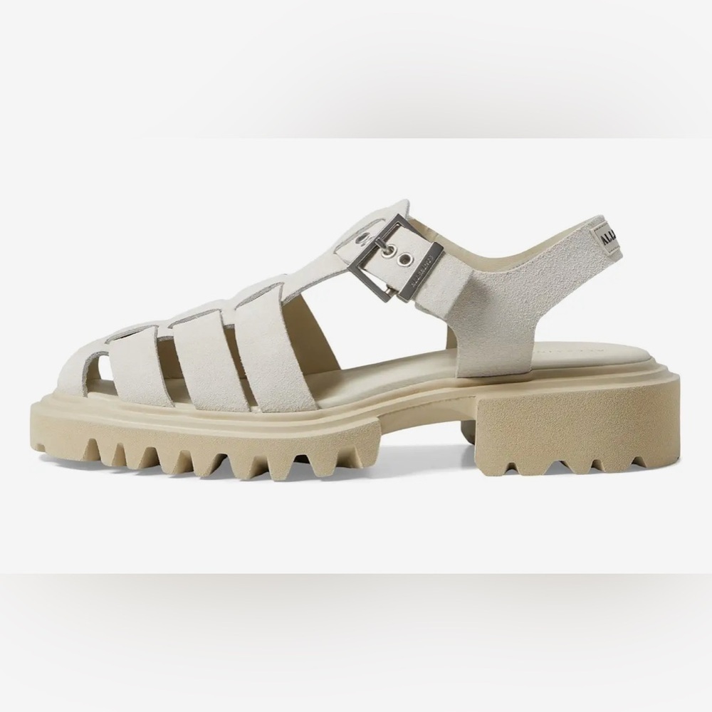 ALL SAINTS Designer Nessa Chunky Leather Buckle Sandals Size 8 - Picture 5 of 9